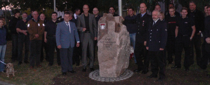 Einweihungsfeier des Gedenksteins zum 150 jährigen Jubiläum der FFW Bad Säckingen